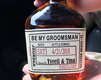 Be my Groomsman Labels - Will you be my Groomsman - Wedding Groomsman Liquor Labels - Groomsmen Labels - Wrap around