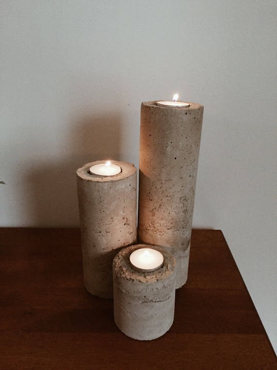 Concrete Candle Holder Cement Candle Holder Concrete Pillar