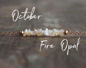 Raw Opal Necklace, Gift for Women, Gift for Mom, October Birthstone Necklace, Fire Opal Necklace, Raw Stone Jewelry, Ethiopian Opal, Choker