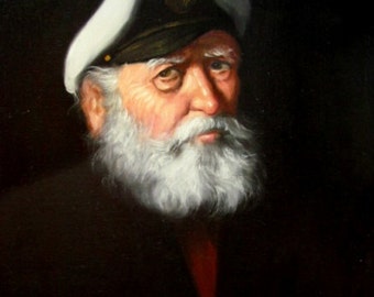 A Weathered Sea Captain Oil Painting Reproduction Print