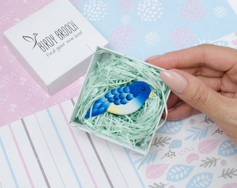 Blue bird brooch pin Cute bird pin Pin-Up pin Bird jewellery Birds brooch pin Birdy Brooch Small present Brooch bird Snow White pin
