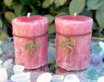 Red Sparkling Candle Set, Slow Burning Candles, Hand Poured Candle, Handmade Candle, Fairy Candle, Fairy Dust Candle, Fairy Magic Candle