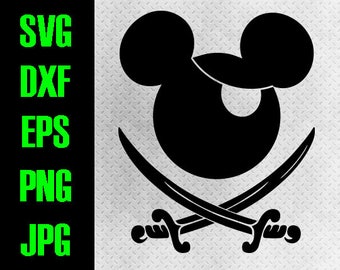 Mickey Pirate Cruise - svg, dxf, eps, png, jpg cutting files - cricut, silhouette - iron on - Disneyland Disneyworld Disney Cruise Arr