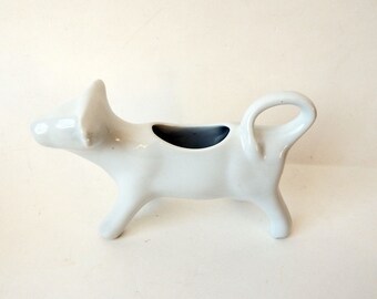 Vintage Cow Creamer , White Porcelain China Cow Dairy Creamer, Country Farmhouse Kitchen Decor