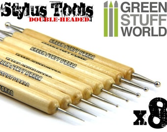Professional Metal BALL STYLUS tool - 8pcs - Sculpting Burnisher Tools
