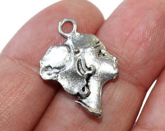 3 Woman Girl Charms Antique Silver Tone 2 sided - CH678