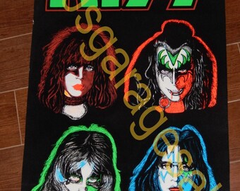 KISS Original Blacklight Poster 1970's