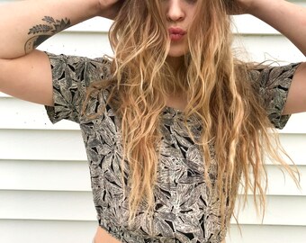 Eco Cropped Gypsy Shirt,Size S/M ,festival clothing,cropped shirt, hippie top,eco cropped top, cream crop top, off the shoulder top, Zasra