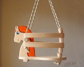 Wooden Handmade Horse Swing, Baby Swing, Handmade Children Toys Z301
