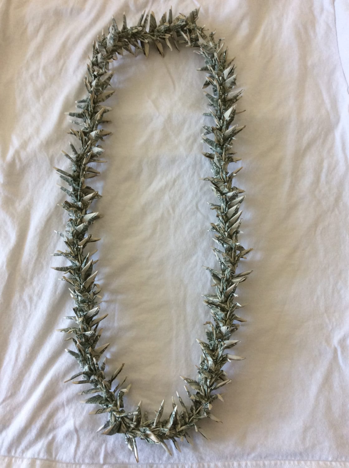 Origami Money Crane Lei Made With 100 One Dollar Bills Ready