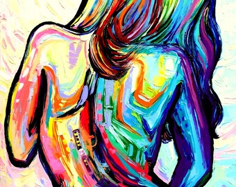 Abstract Nude print colorful art by Aja The Only Shadow Was
