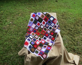 Random Color Granny Square Blanket