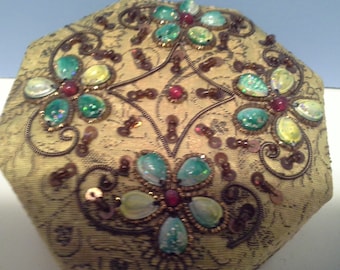 Made in India......cloth and beaded box
