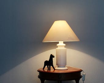 Vintage lamp, white lamp, classic, mid-century modern lamp, desk lamp, white porcelain lamp