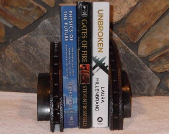 Industrial Steampunk brake drum or rotor book ends