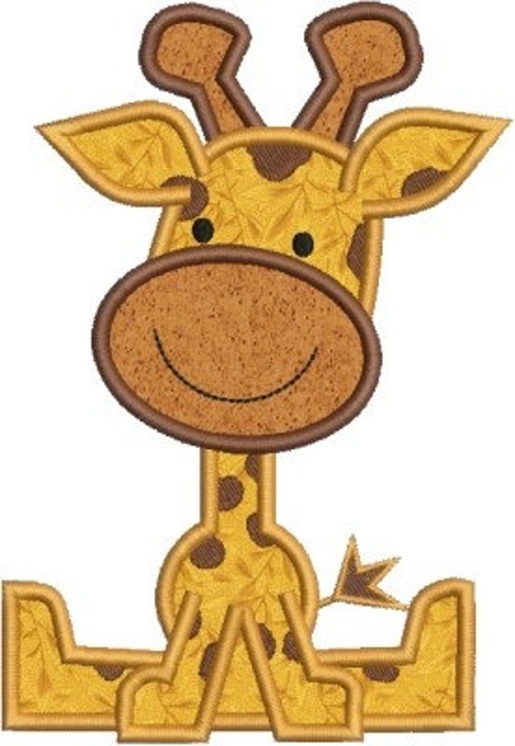 Zoo Baby Giraffe Applique Machine Embroidery Designs 4x4 & 5x7