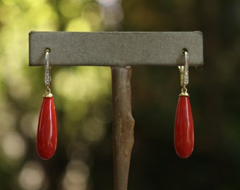 Italian Teardrop Coral Earrings