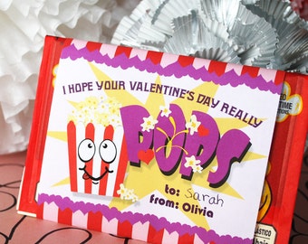 Printable DIY Valentine Popcorn Sleeve Instant Download