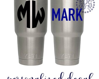 30oz Yeti Decal, Yeti Decal for Men, Yeti Monogram, Monogram Decal for Yeti, Yeti Cup Decal for Men, Yeti Stickers, Yeti Decal Name