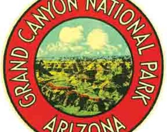 Vintage Style Grand Canyon National Park Arizona 2 Travel Decal sticker