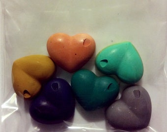 Set of 6 Heart Crayons