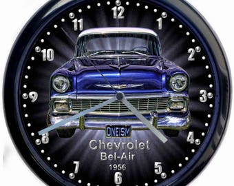 Chevrolet Bel-Air Classic Car Large 10inch Black Wall Clock