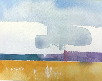 Escape 25" original watercolor painting 7" x 5"