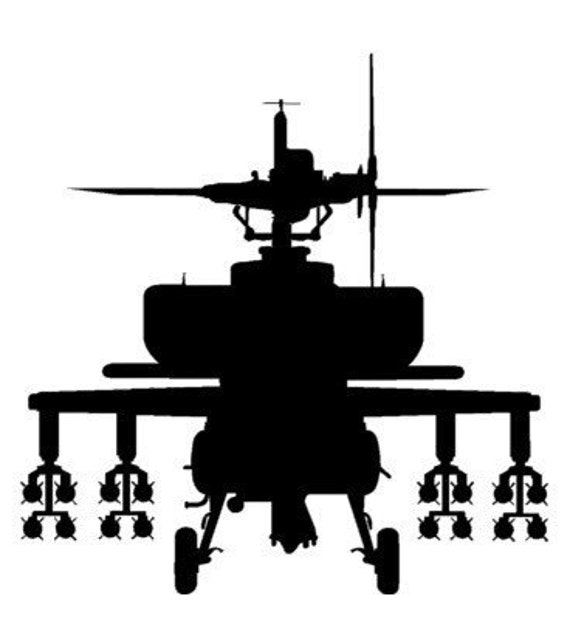 Helicopter decal-Helicopter sticker-Gunship decal-Military