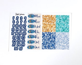 Jeweled Feathers Collection Add On Option: Date Covers and Glitter Headers