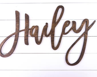 18"- 1/4 thick laser cut name sign / nursery name sign / birthday name sign / wedding name sign / custom wood name / baby crib name