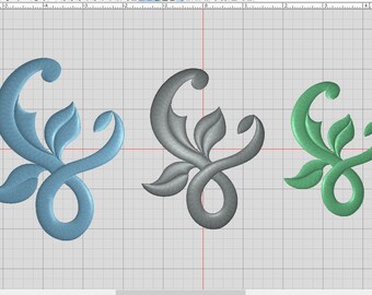 Flourish embroidery design element 3