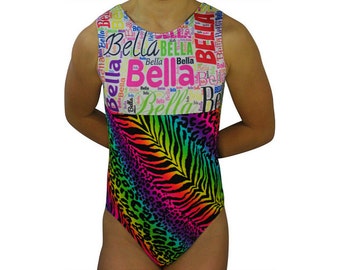 Personalized Gymnastics Leotard for Girls | Subway Art Leotard | Rainbow Dance Bodysuit | Toddler, Child & Adult by AERO Leotards