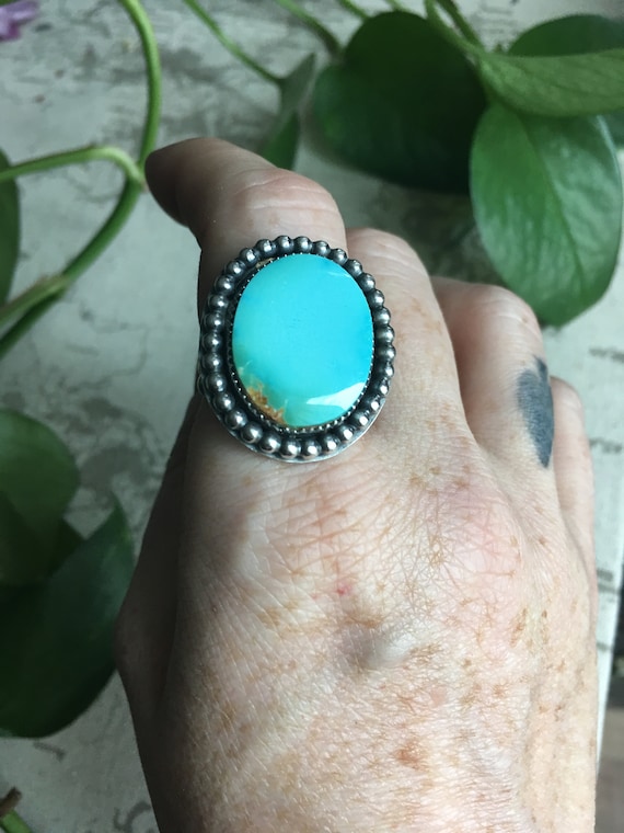 Spirit Bird, Royston Blue, Statement Ring Size 9.5