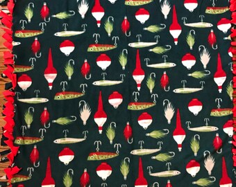 Fishing Fleece Tie Blanket