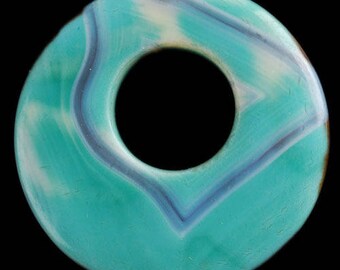 Stone 40mm x 6mm semi precious stone agate seed