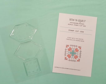 Patchwork Crosses Quilt Stamp 1-1/4"