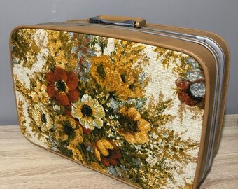 Samsonite Vintage toile Floral mallette valise bagage