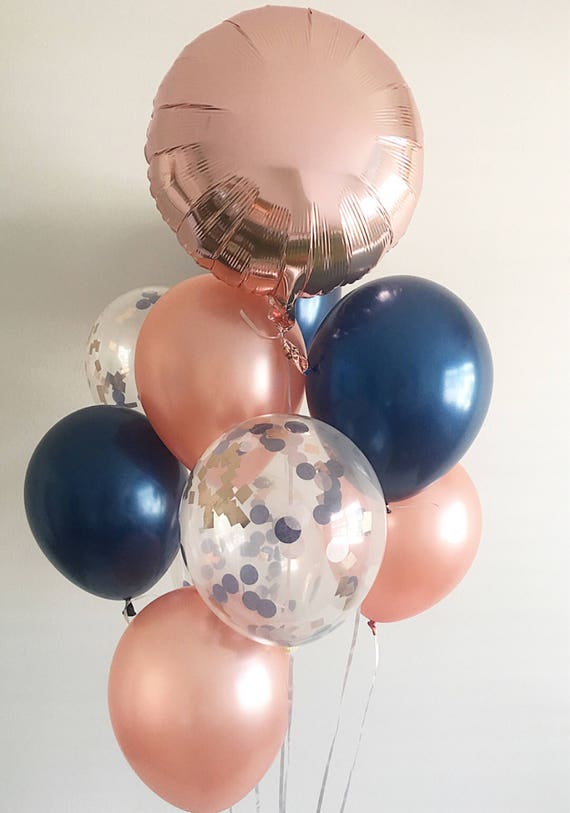 Rose Gold Navy Balloons Rose Gold Navy Latex Balloons Rose