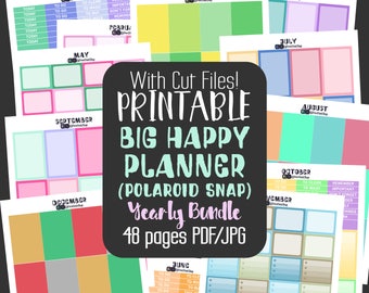 Big Happy Planner Printable Stickers - Bundle - Yearly Planner Stickers - 48 Sheet Printable Bundle SAVE more than 80% - Cut Files