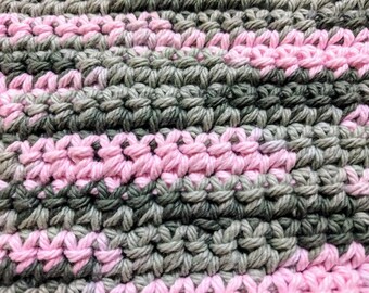 Pink Camo 100% Cotton Washcloth or Dishcloth