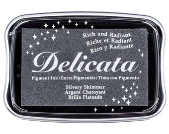 Delicata Silvery Shimmer Pigment Ink Pad Rubber Stamping Supplies & Paper Crafts