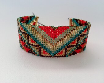 Bracelet "HAVANA" coral green and blue