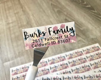 Spring return address labels 1" x 2.5" custom address labels color printed vinyl 100 - 250 - 500
