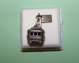 Vintage Sterling BELL Trading Company-- Squaw Valley California-- Aerial Tram Charm--Chunky 6.6 Grams