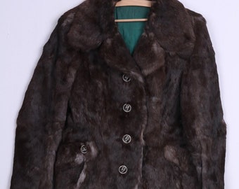 Classic Womens S Fur Jacket Brown Rabbit Vintage