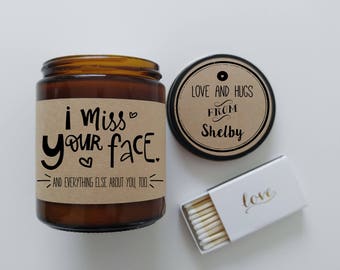 Long Distance Relationship Gift Missing You I Miss Your Face Candle Gift LDR Gift for Boyfriend Gift for Girlfriend Holiday Gift Miss You