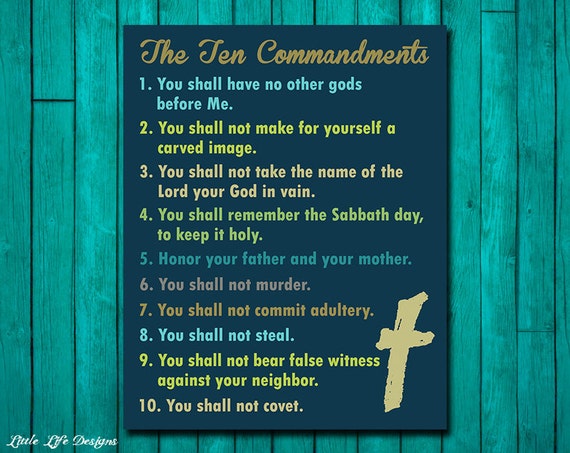 Ten Commandments Wall Art. Christian Wall Decor. Scripture.