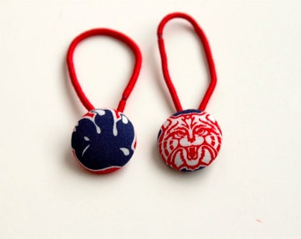 U of Arizona Fabric Covered Button Ponytail Holders