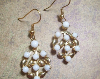 Vintage Milk Glass Earrings