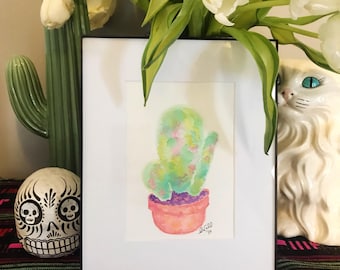 Abstract Cactus Watercolor